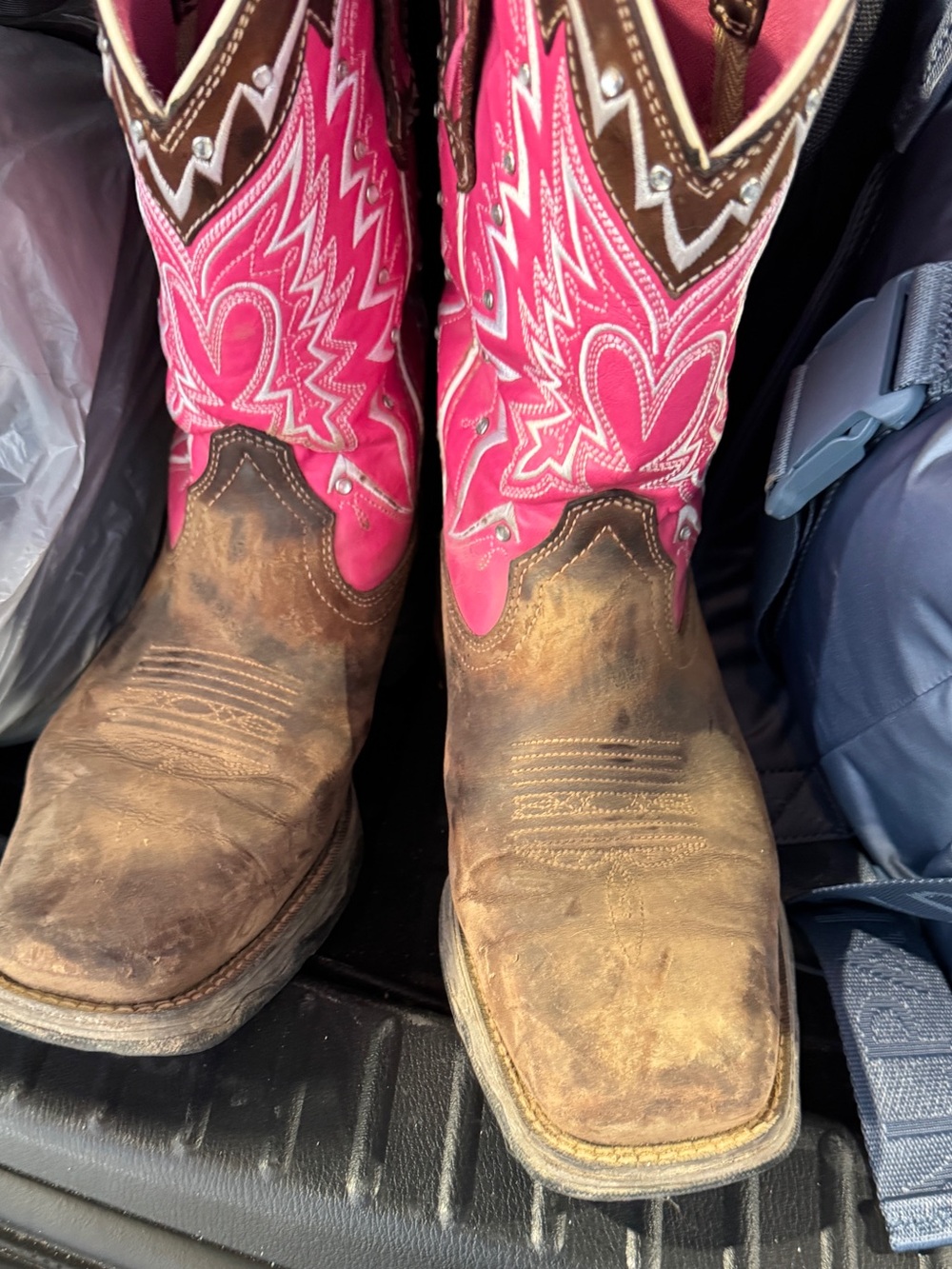 USED_Pink & Brown Women’s Western Cowboy Boots_USED